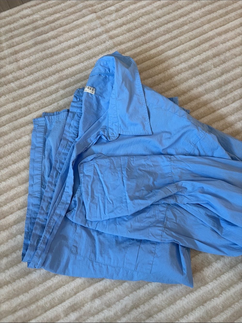 We The Free Blue Lightweight Button up